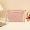 Simple checkerboard cosmetic bag women's high-end sense large-capacity storage bag waterproof portable travel toilet bag
