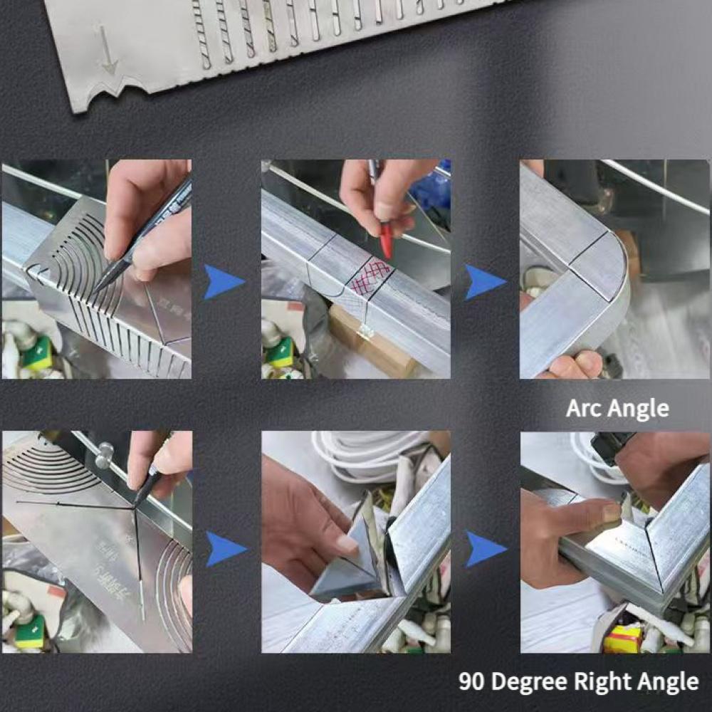1pc Stainless Steel Bending Radius Tool, Multifunctional Corner Bending Tool, Suitable for Square Pipes, Angle Measurement and Marking