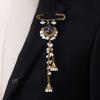 Bohemian Rhinestone Flower Tassel Brooch for Women - Exotic Style Suit Coat Pin