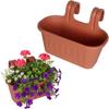 Dubbele bloempot voor balustrade, weerbestendig - Baksteenkleur