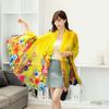 Women Floral Chiffon Shawl Light Thin Sheer Long Beach Wrap Multifunctional Neck Scarf Hair Band Bag Decor Fashion Holiday Sun Protection Accessory