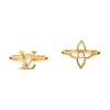 Floral Letter Pattern Design Two-Piece Set Resin Ring Women Rings Gold M1948S