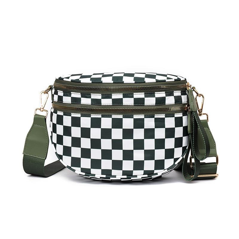 Enkele Schoudertas voor Dames, Casual, Modieus, Veelzijdig, Grote Capaciteit Schelpvormige Tas, Waterdichte Tas, Geruite Crossbody Tas