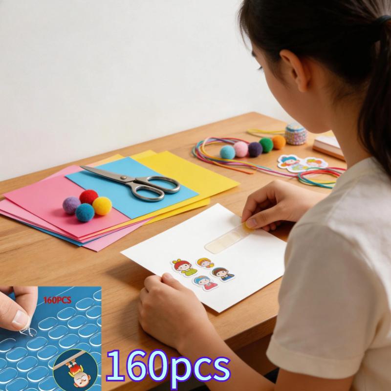 

160/480PCS Clear Double-Sided Adhesive Dots –Removable Strong Bond Tape Dots for DIY Crafts,Home Decor,Posters&Party Decorations