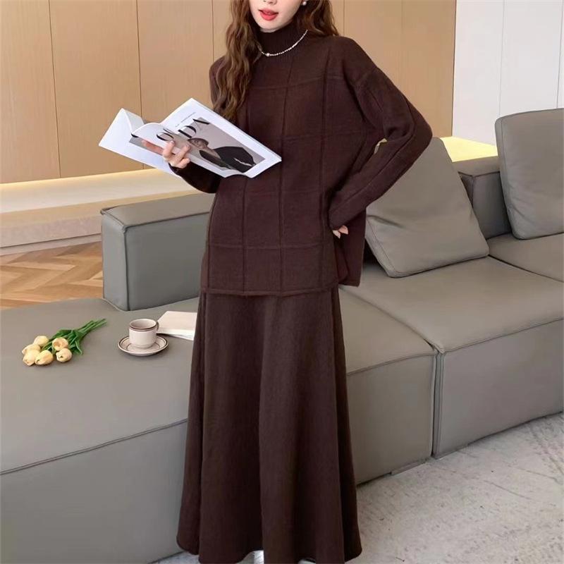 Zima Jesień Kobiety Jednolite Swetry Dzianinowe Podstawowe Modne O-Neck Styl Luźny Sweter Pulower