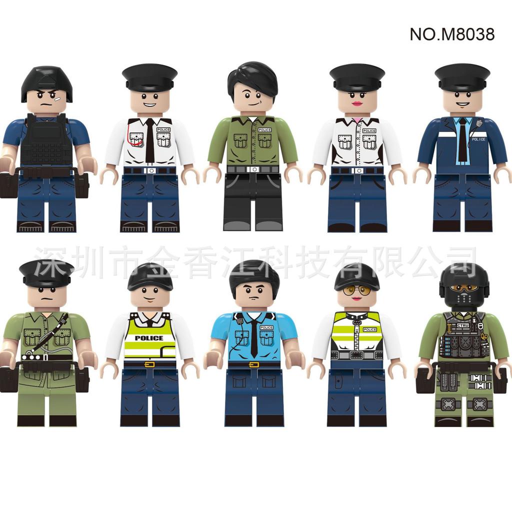 Police Doll Toy Boys M8038 Girls Urban Occupation Small Particles Assembled Building Block