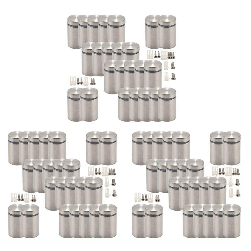 

ABUL-72Pcs 3/4 X 1 Inch Sign Holders Standoff Screws Wall Standoff Holders Screws Mount Hardware Advertising Glass Acrylic срібний
