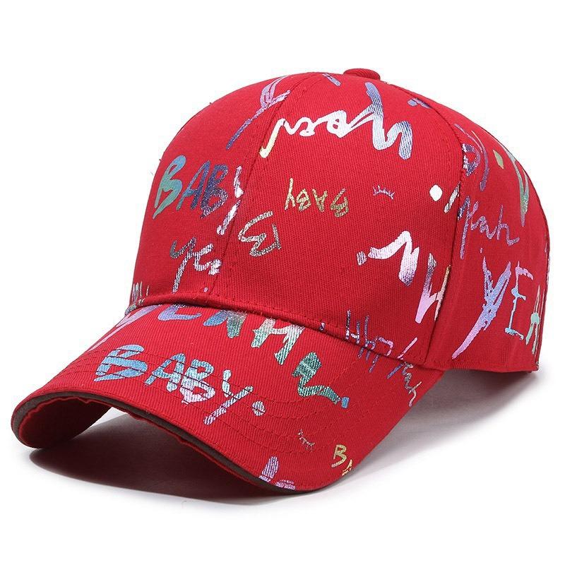 

Graffiti Colorful Baseball Cap Adjustable Peaked Caps Outdoor Breathable Hat червоний