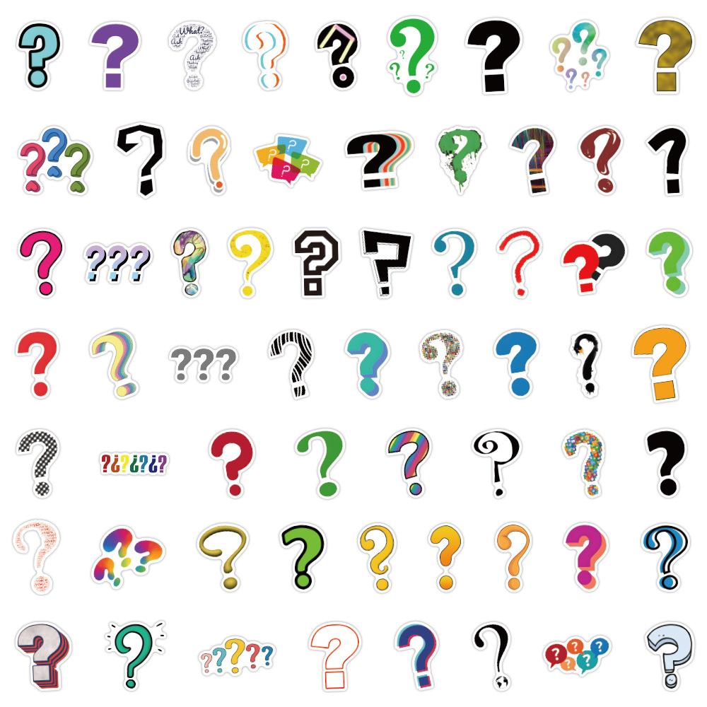 60 Question Mark Graffiti Stickers Decorate Car Laptop Handbook Stickers
