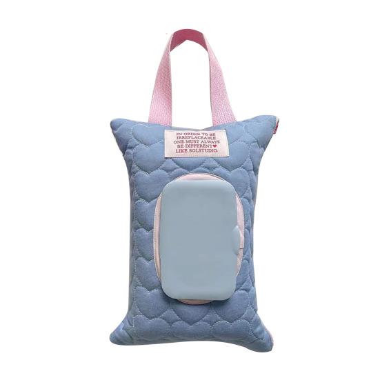 Travel Baby Wipes Dispenser Portable Quilted Wet Wipes Holder Zipper Closure Refillable Baby Wipes Case for Stroller Car Seat