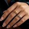 Shiny Crystal Zircon Double Cross Rings For Women Micro Paved CZ Copper Wedding Finger Ring Romantic Promise Luxury Jewelry Gift