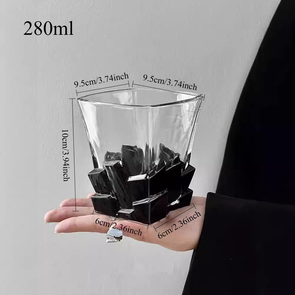 

280ml Hand-Painted Whiskey Tumbler - Artistic Ice-Friendly Design, Luxury Limited Edition Glass for Cocktails & Cold Beverages 280ml чёрный