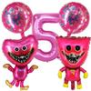 Game Huggy Wuggy Number Balloons Decoration Poppy Playtime Birthday Party Ballon Set Baby Shower Cartoon Round Foil Balloon