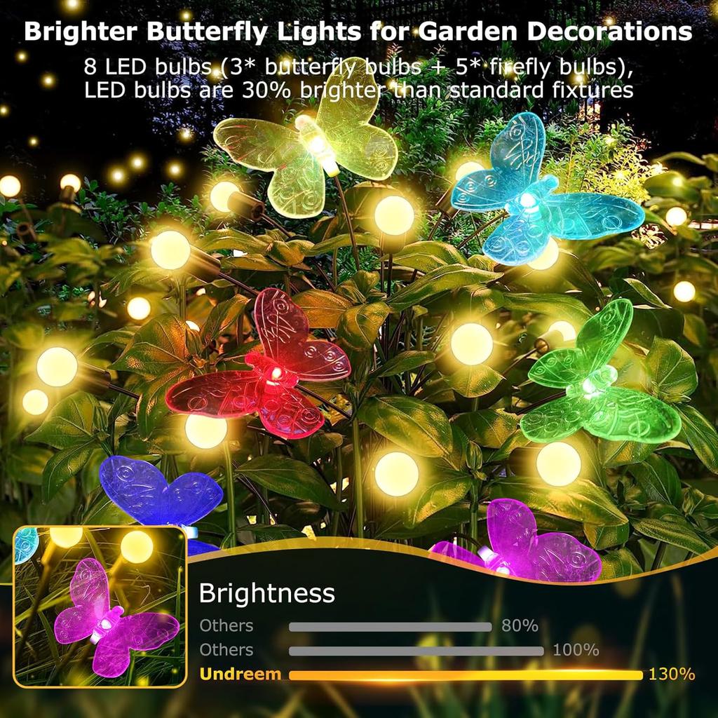 Solar Firefly Light Outdoor Solar Butterfly Lighting Waterproof Garden Decoration Landscape Solar Light for Outdoor Gardening