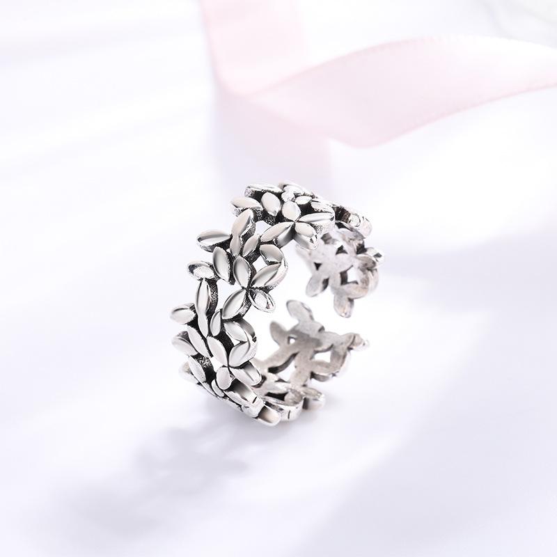 925 Silver Ring Small Leaf Plant Rings For Women Engagement Wedding Luxury Jewelry Cheap Things With