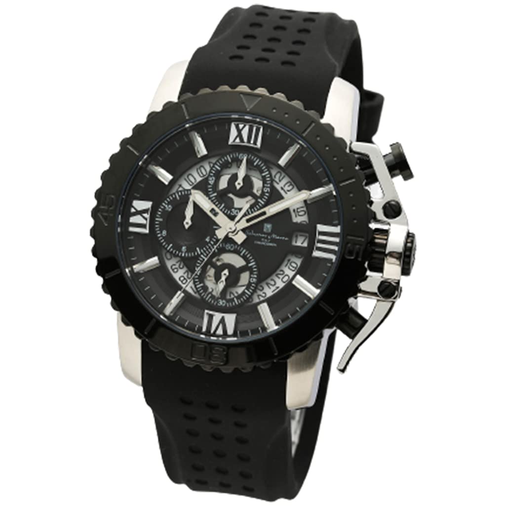 

Genuine Salvatore Marra Watch Salvatore Mara Chronograph Rubber Strap Watch SSBKBK SM21103-SSBKBK Men s [Item]