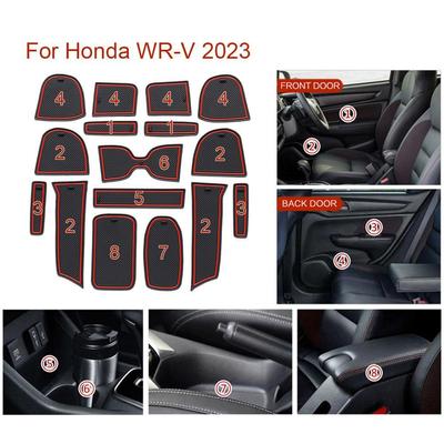 Für Honda WRV 2024 2024 Auto Gummi Antirutschmatte Untersetzer Türschlitzmatten Set Auto Torschlitzmatte Staubdicht Auto Innenausstattung