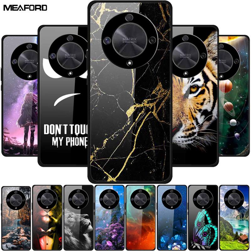 For Honor X9B Case X9A 5G Luxury Tempered Glass Hard Back Cover for Honor X9A 5G Phone Cases Fundas Honor x 9B X9 B 5G X 9A X9 A