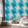 Watercolor Galaxy Wallpaper Turquoise and Light Gray 50x1000