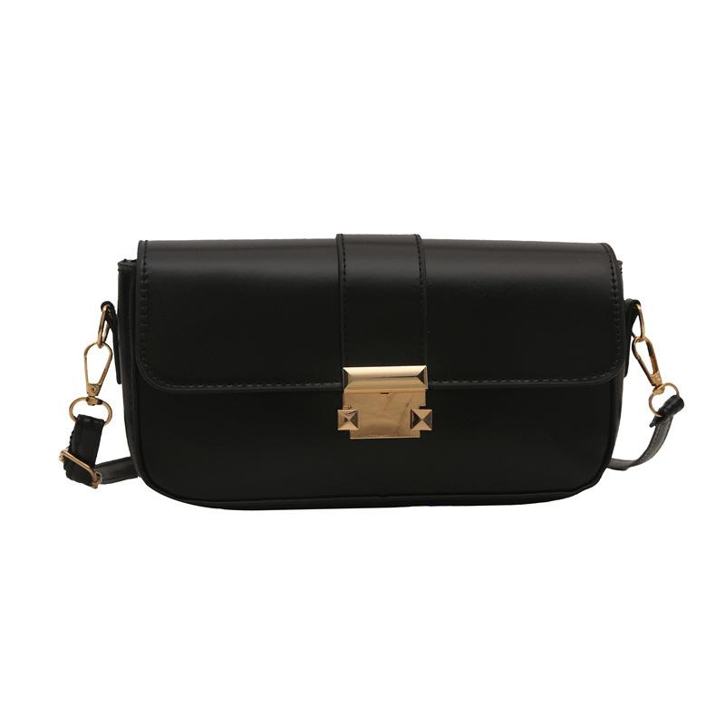 French Temperament Small Square Bag Underarms New Solid Color Beautiful Korean Style Shoulder Bag Women's Commuting Simple Crossbody Bag