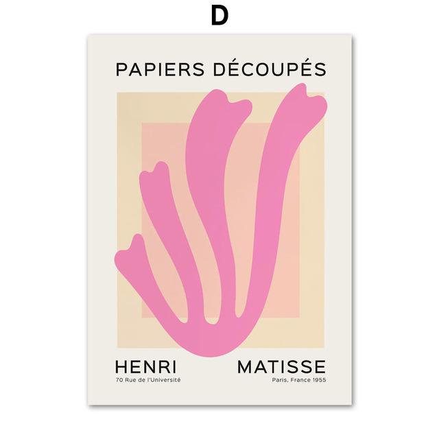 Flower Market Nordic Posters Prints Coral Naked Girl LES MUSES Abstract Matisse Art Canvas Painting Wall Pictures Bedroom Decor No Frame