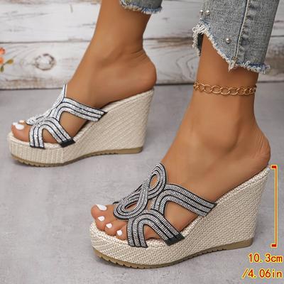 Damenschuhe Sandalen Wedges Sommer Fischmaul Dickbesohlte Keilabsatz Hausschuhe Für Damen Retro Born Damen Sandalen
