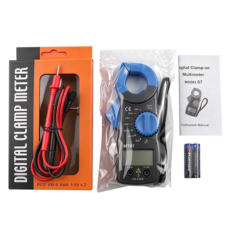 MT87 Blue Jaw Digital Clamp Multimeter - High Precision Mini Electrician Meter