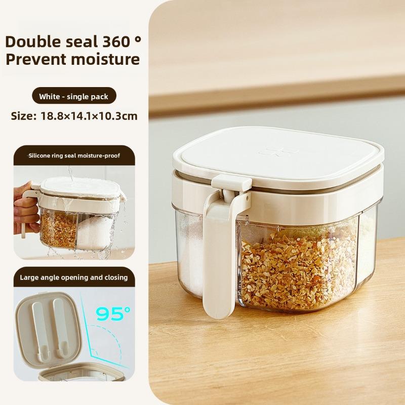 New Sealed Seasoning Jar for Kitchen Use, Multi-compartment Integrated Seasoning Bottle, Salt, Monosodium Glutamate, Pepper