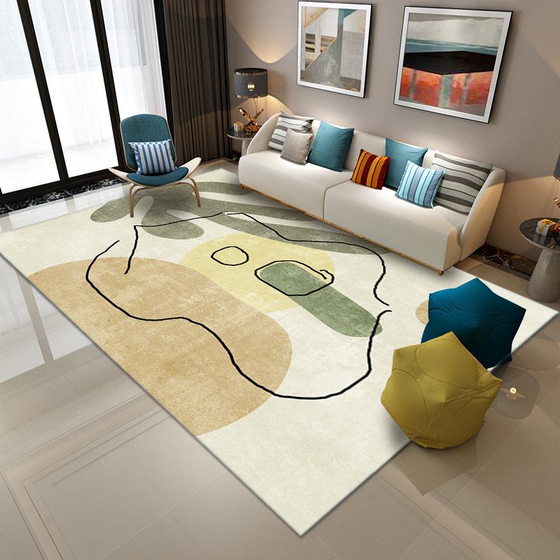 Simple Ins Living Room Light Luxury Large Area Carpet Living Room Decoration Home BB Rug Bedroom Blanket Square Soft Bath Mat
