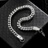 Boys Chain Link Bracelet Metal Wrist ,5MM Stainless Steel Quadrate Chain for Men Women Cuban Bracelets Length 19cm/21cm