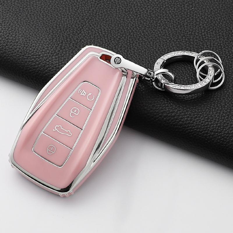 Fashion Tpu Car Key Case Cover Shell Fob For Geely Atlas Boyue Nl3 Coolray X6 X7 Ex7 Emgrand Kulrey Gt Gc9 Keychain Accessories