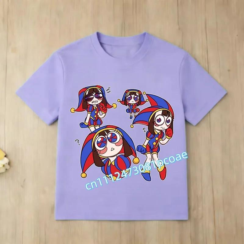 The Amazing Digital Circus Kids Tshirts Cartoon Printed Tshirt Boys Casual Sports Short Sleeves Tops Summer Children Clothing