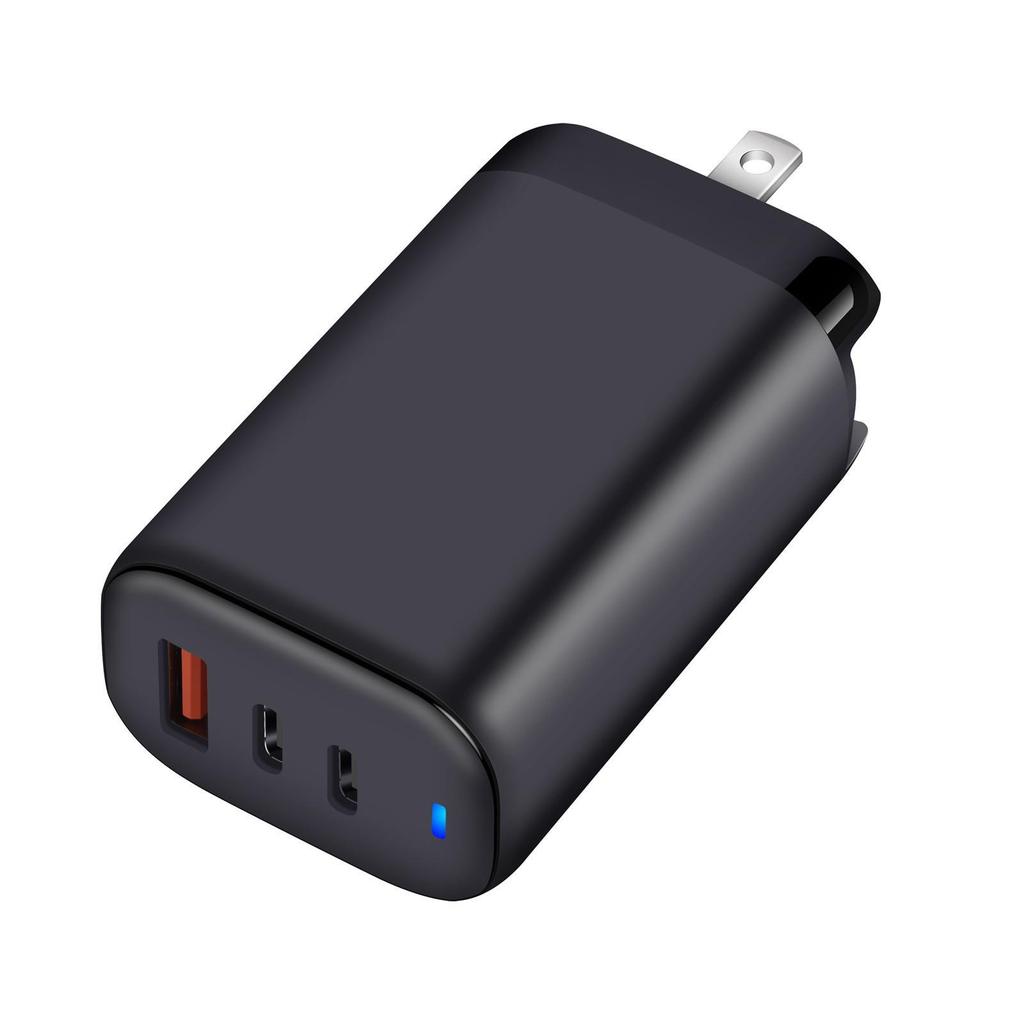 65W GaN Dual USB-C + A Charger with Replaceable Plug