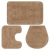 VidaXL Bathroom Rug Set 3 Pcs Fabric Beige