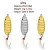 3 Pz Esca Verme Paillettata Accessori Pesca a Mosca Esca Bionica con Paillettes Rotanti Articoli da Pesca Esca Artificiale