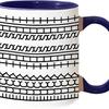 Nordic Geometric 350ml Ceramic Mug with Ergonomic Handle & Inner Rim Modern Coffee Cup for Home/Office Microwave-safe 2025 NEW