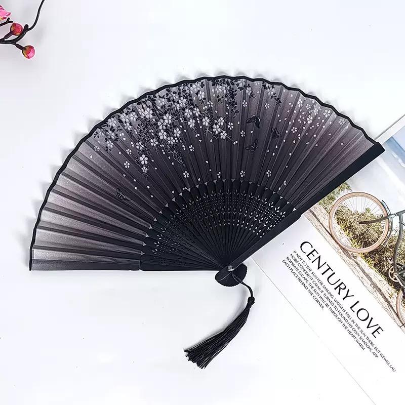 1pc-Multi-colored hand folding fan, bamboo folding fan, hand folding fan for church wedding gifts, party discount