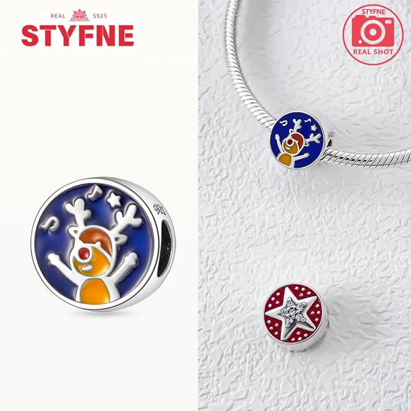 Copperchristmas Series Santa Claus Star Heart Bead Fit Original Bracelet Diy Fine Charm Jewelry Gifts For Women Accessories