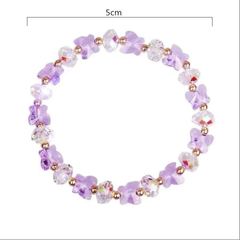 Fashion Butterfly Charm Crystal Stretch Beaded Bracelets Elastic Rope Women Temperament Bracelet