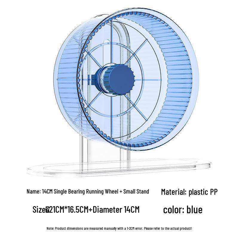 Extra Large Silent Hamster Running Wheel with Stand & Double Bearings - Includes Exercise Flywheel, One-Piece Design, Free Shipping
