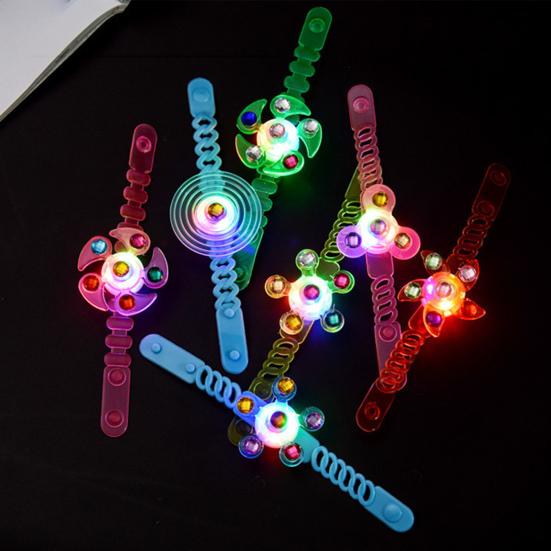 Pião Anel Luminoso Pulseira Ajustável Portátil Brinquedo Fidget Spinner Pulseira