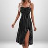 Spring New Women's Clothing, European and American Dresses, Sexy Fashion Printed Lace-up Split Suspender Skirts