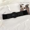 Leather Corset Belt Solid Color Wide Waist Corset Elegant Elastic Cummerbunds  Girl