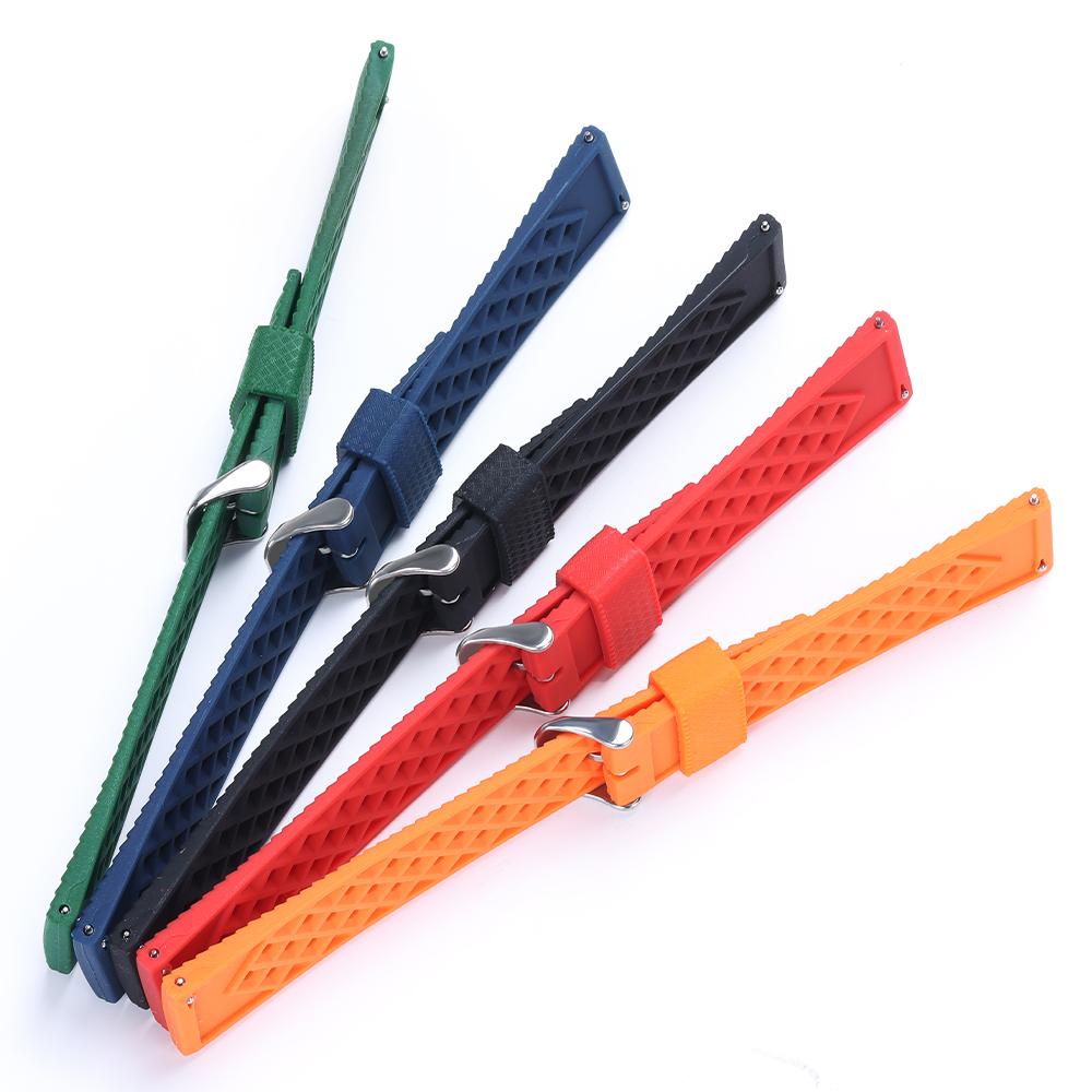 20mm 22mm Rubber Tropic Watch Band Quick Release Watch Band Tropical Silicone Smart Watch Strap for Oris for Seiko for Citizen