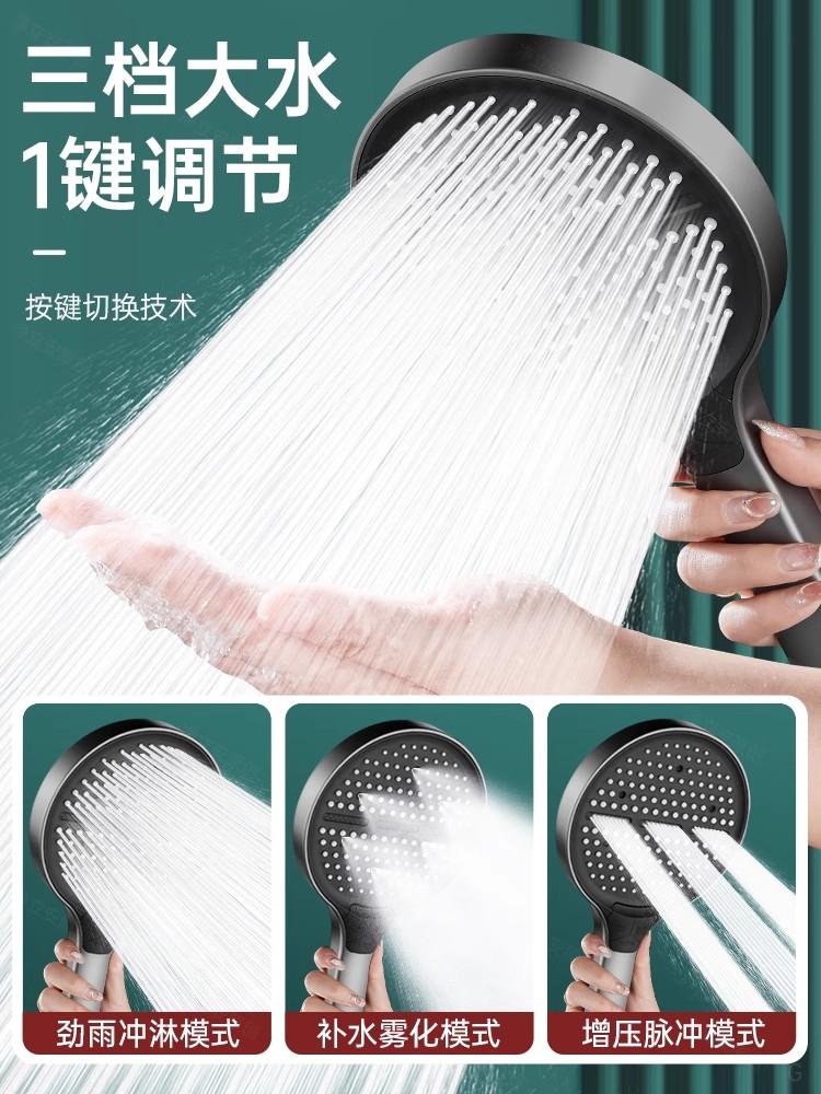 Tête de Douche Panneau Large 3 Modes Haute Qualité 15cm Filtre à Eau Douche Haute Pression Réglable Douche Portable Accessoires de Salle de Bain