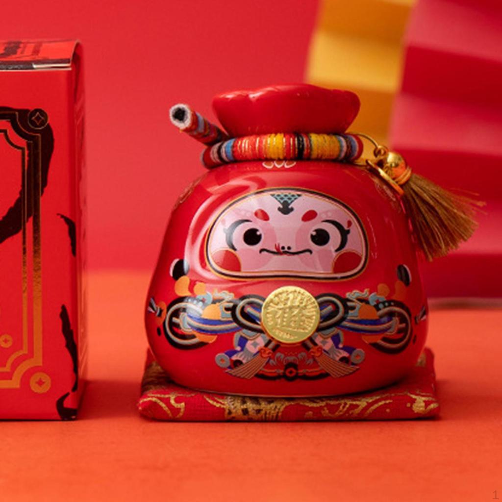Lucky Bag Piggy Bank Money Saving Box Storage Ceramic Figurine for Desk Living Room