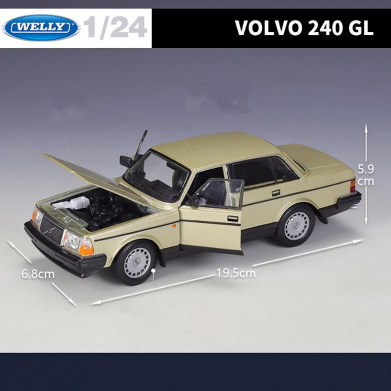 WELLY 1:24 VOLVO 240 GL Alloy Classic Car Model Diecasts Metal Retro Vehicles Car Model Simulation Collection Childrens Toy Gift