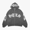 ZYLLO Zip-Hoodie Schneeflocken-Buchstaben-Print Goth Punk Sweatshirt Sportjacke Pullover Langarm Oversized Hoodie Y2k Jacke
