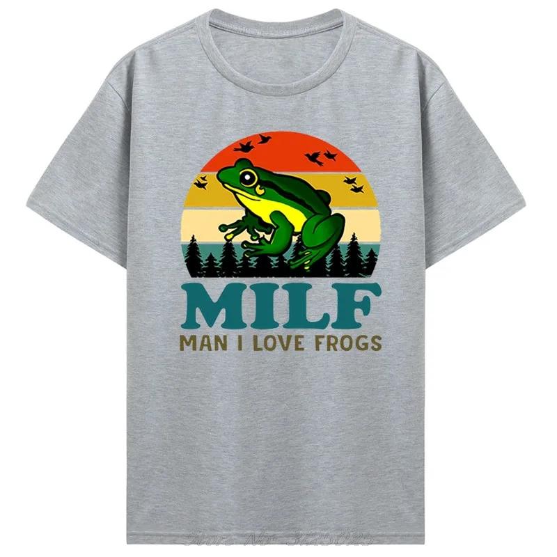 MILF Unisexs Clothing Oversized Tshirt I Love Frogs Funny Saying Frog Amphibian Lovers Vintage Cotton Tshirt Funny Cotton Tshirt S