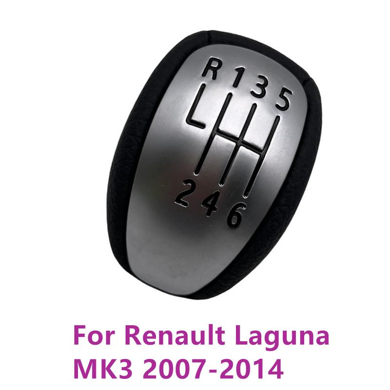 Für Renault/Laguna Mk3 2007-2014 Hochwertiger 6-Gang PU-Leder Auto Schaltknauf Hebel Schalthebel Handkugel Autozubehör